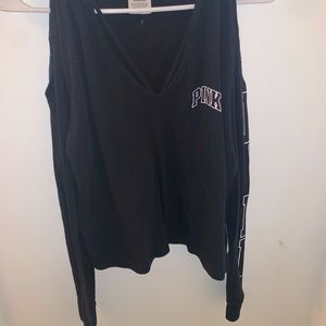 Pink cold shoulder T